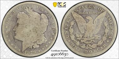 1878 8TF $1 VAM 4, Denticle Chip AG3