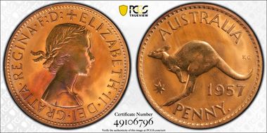 1957 Y. (p) 1D Matte PR65RB