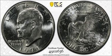 1971-S $1 Silver MS64