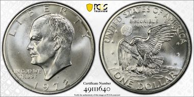 1972-S $1 Silver MS67