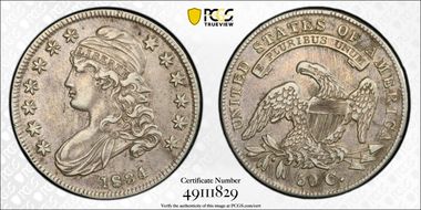 1834 50C Small Date, Small Letters N1