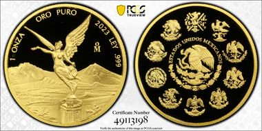 2023-Mo Onza Libertad Gold PR70DCAM