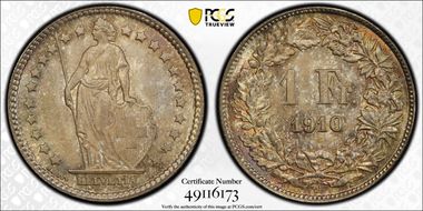 1910 B 1 Fr KM-24 Ag MS65