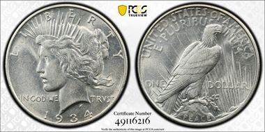 1934-D $1 AU55