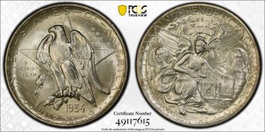 1934 50C Texas MS66