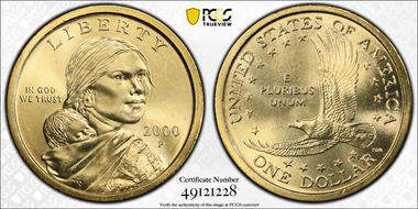 2000-P SAC$1 Wounded Eagle, FS-901 MS67