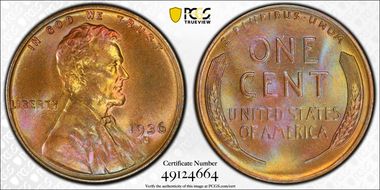 1936-D 1C MS66BN