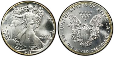 1988 $1 Silver Eagle MS69