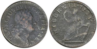 1723 Farth Hibernia, DEI.GRATIA N1BN