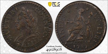 1787 CT 1/2P Laughing Head, Miller 6.2-M AU53BN