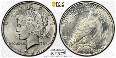 1922-D $1 MS65+ 