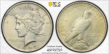 1923 $1 VAM 1F Chin Bar N1