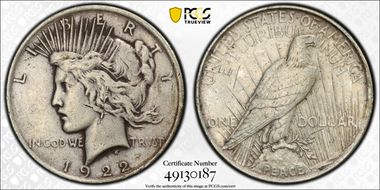 1922 $1 VAM 2A Earring VF35