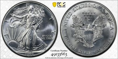 1994 $1 Silver Eagle N1
