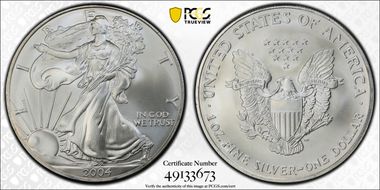 2004 $1 Silver Eagle MS68