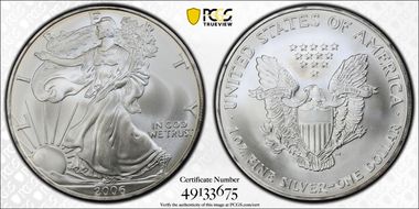 2006 $1 Silver Eagle MS69