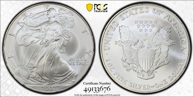 2007 $1 Silver Eagle MS68