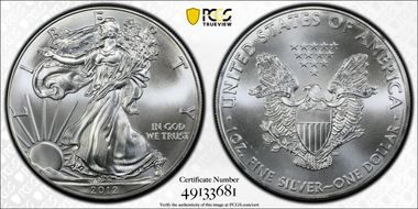 2012 $1 Silver Eagle MS69