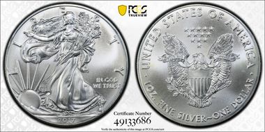 2017 $1 Silver Eagle MS67