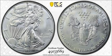 2020 $1 Silver Eagle MS65