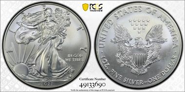 2021 $1 Silver Eagle - Type 1 MS67