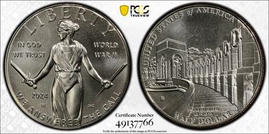 2024-D 50C Greatest Generation MS70