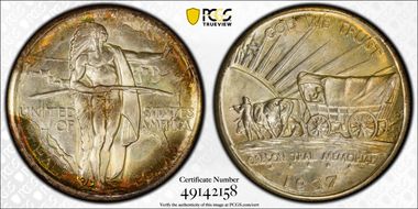 1937-D 50C Oregon MS68