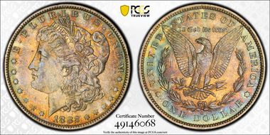 1882-O/S $1 Strong AU58