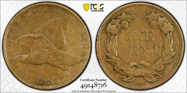 1857 1C Flying Eagle VF35