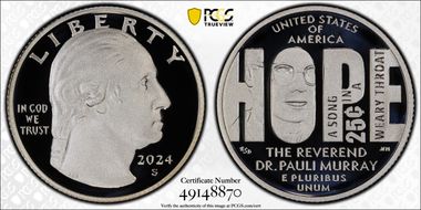 2024-S 25C Rev. Dr. Pauli Murray Silver First Strike PR70DCAM