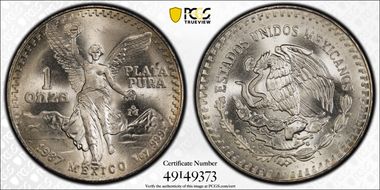 1987-Mo Onza Libertad Ag - DDO MS66