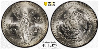 1987-Mo Onza Libertad Ag - DDO MS66