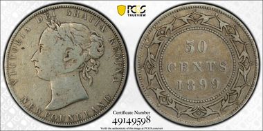 1899 50C Narrow 9 VF20