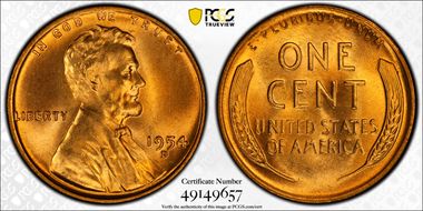 1954-D 1C MS67+ RD