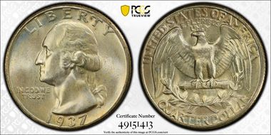 1937 25C MS67+ 