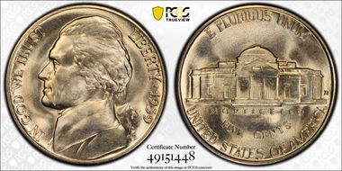 1939-D 5C Reverse of 1940 MS66+