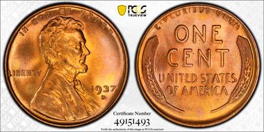 1937-D 1C MS67+ RD