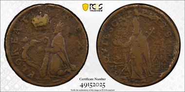 1670s NJ 1/4P Saint Patrick, Martin 1c.17-Ca.8 VF20BN
