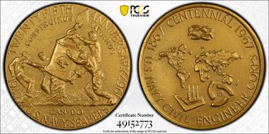 1967-P Medal D1967-1c Bronze 76mm SEABEES Anniv SP64
