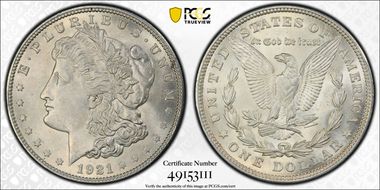 1921 $1 Morgan MS62