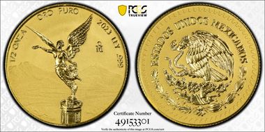 2023-Mo 1/2 oz Libertad Au Rev PR PR70