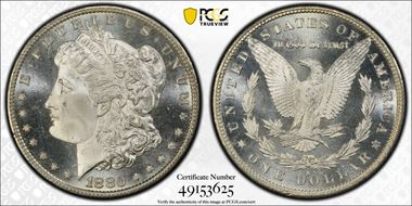 1880-S $1 VAM 12, Checkmark MS67+ PL