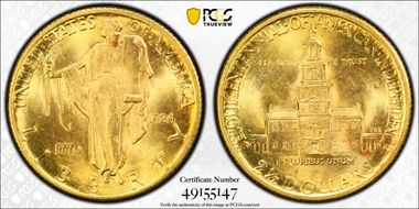 1926 $2.50 Sesquicentennial MS65