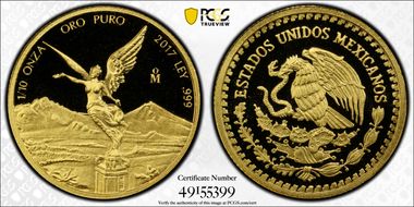 2017-Mo 1/10 oz Libertad Au PR70DCAM