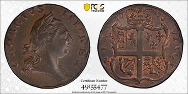 1773 VA 1/2P No Period AU50BN