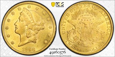 1898 $20 AU55