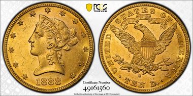 1888-S $10 AU58
