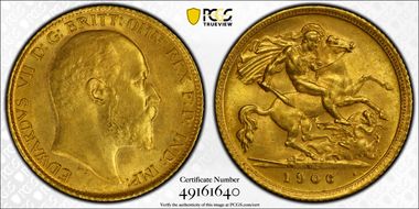 1906-S 1/2 Sov S-3977B MS61