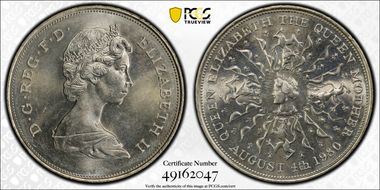 1980 25p S-LL3 Queen Mother Cu/Ni MS62