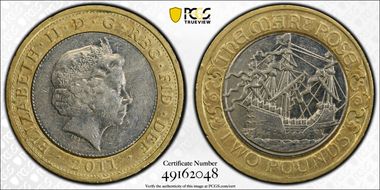2011 £2 S-K27 Mary Rose AU50
